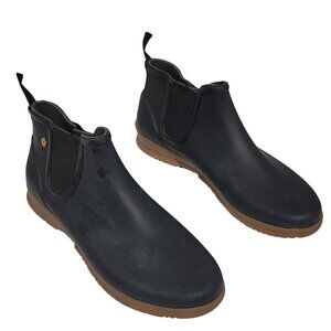 Bogs Sweet Pea Boots Womens 8 Black Rubber Waterproof Pull On Low Shaft Outdoors